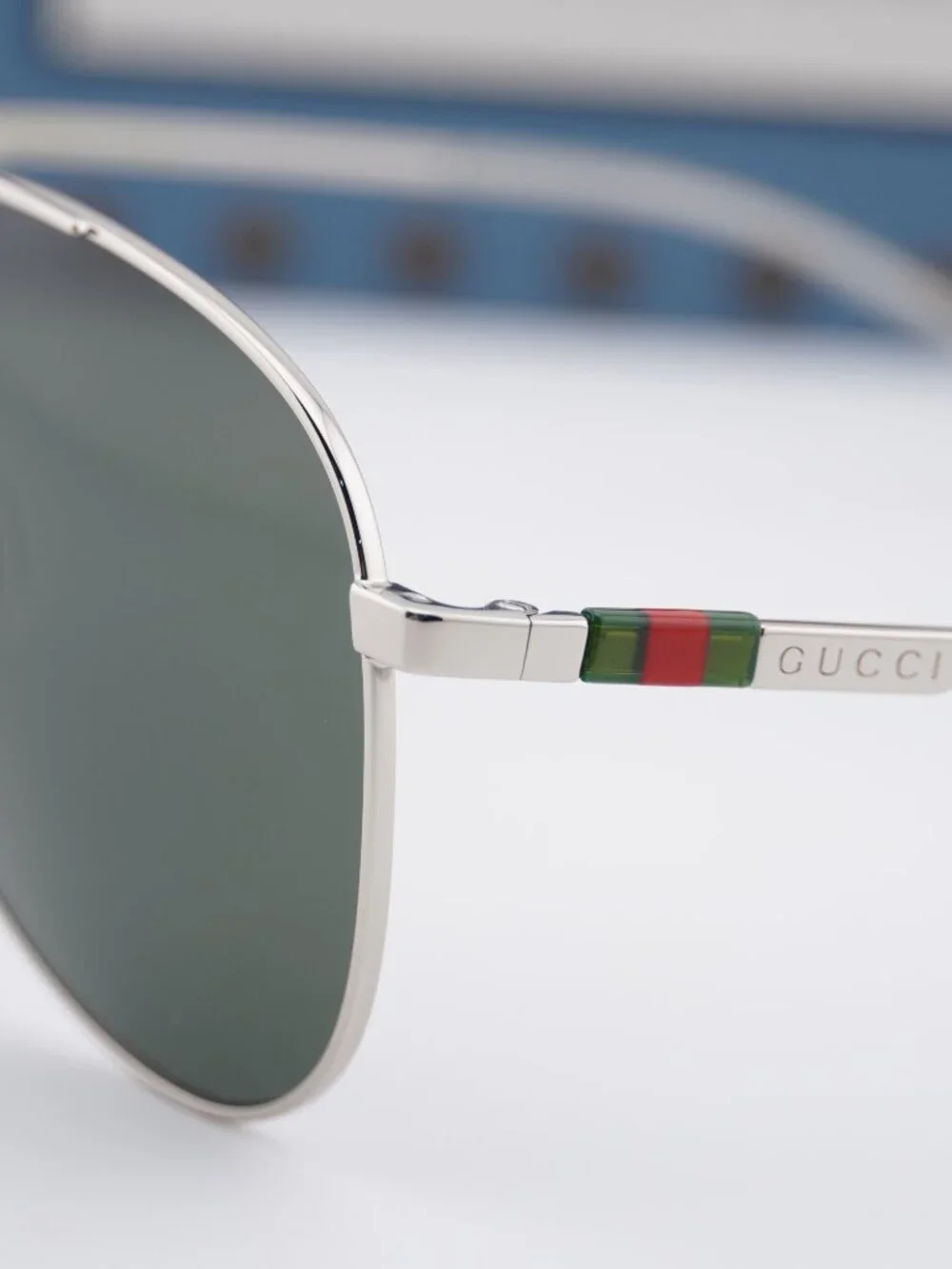 Gucci GG1677S 001 Aviator Sunglasses - Silver / Grey
